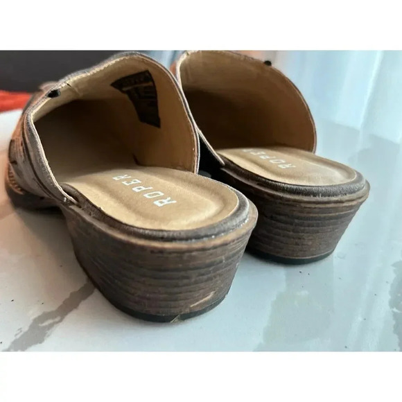 Roper Brown Beth Glittered Snip Toe Mules Casual Flat Size 10 - Picture 10 of 11